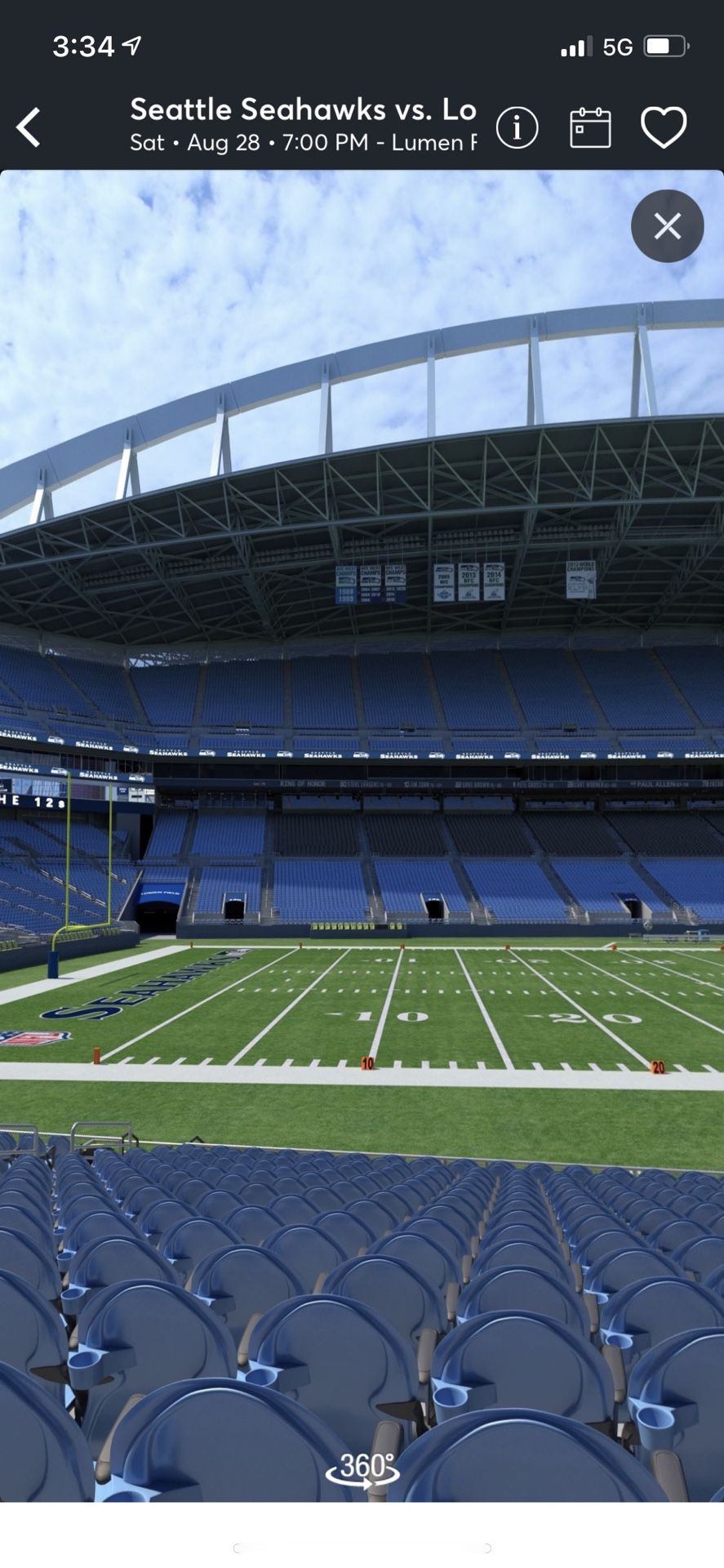 Seahawks tickets seats 17 and 18 available