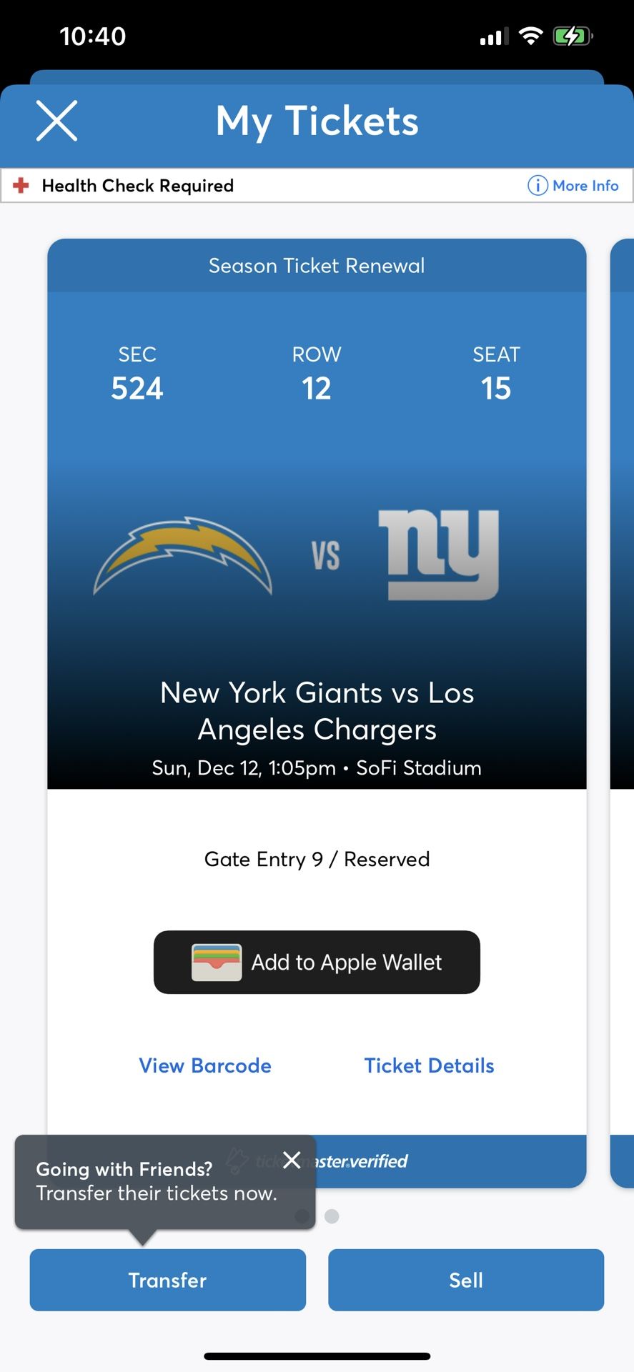 2 Chargers Tickets for Today Game