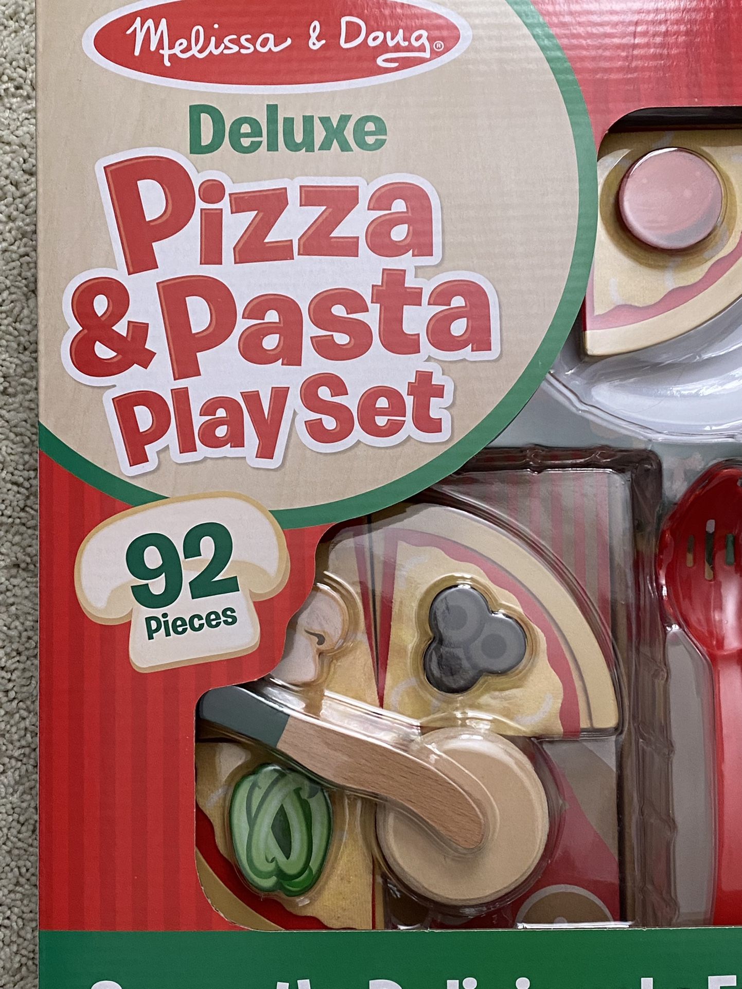 Melissa & Doug Deluxe Pizza & Pasta Play Set Pretend Play Food