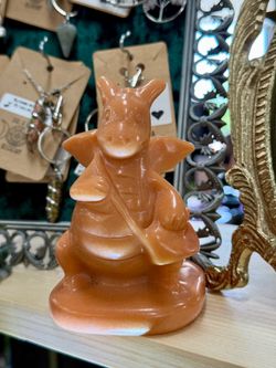 Dragonite pokemon figure carving natural sunstone