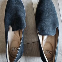 SOFFT genuine suede slip ons comfortable padded leather insoles floral cut soles Walking Shoes Loafers