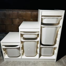 IKEA TROFAST Toy Storage Organizer with 6 Bins – White – Excellent Condition