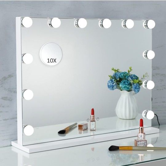 Vanity Mirror Makeup Mirror with Lights, Hollywood Vanity Makeup Mirror with LED Lights for Dressing Room & Bedroom, W22.8xH17.5in.