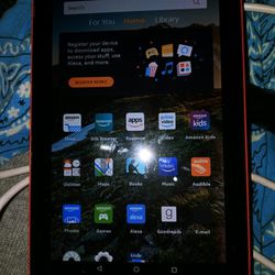 The 8-in Amazon Fire Tablet Brand New Red. Unlocked 