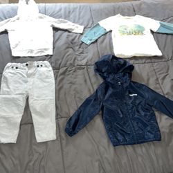 Size 2T/2-3 years toddler clothes koton baby dress pants, jumping bean hoodie has stains, Leigh tucker Willow shirt has stains but makes great play cl