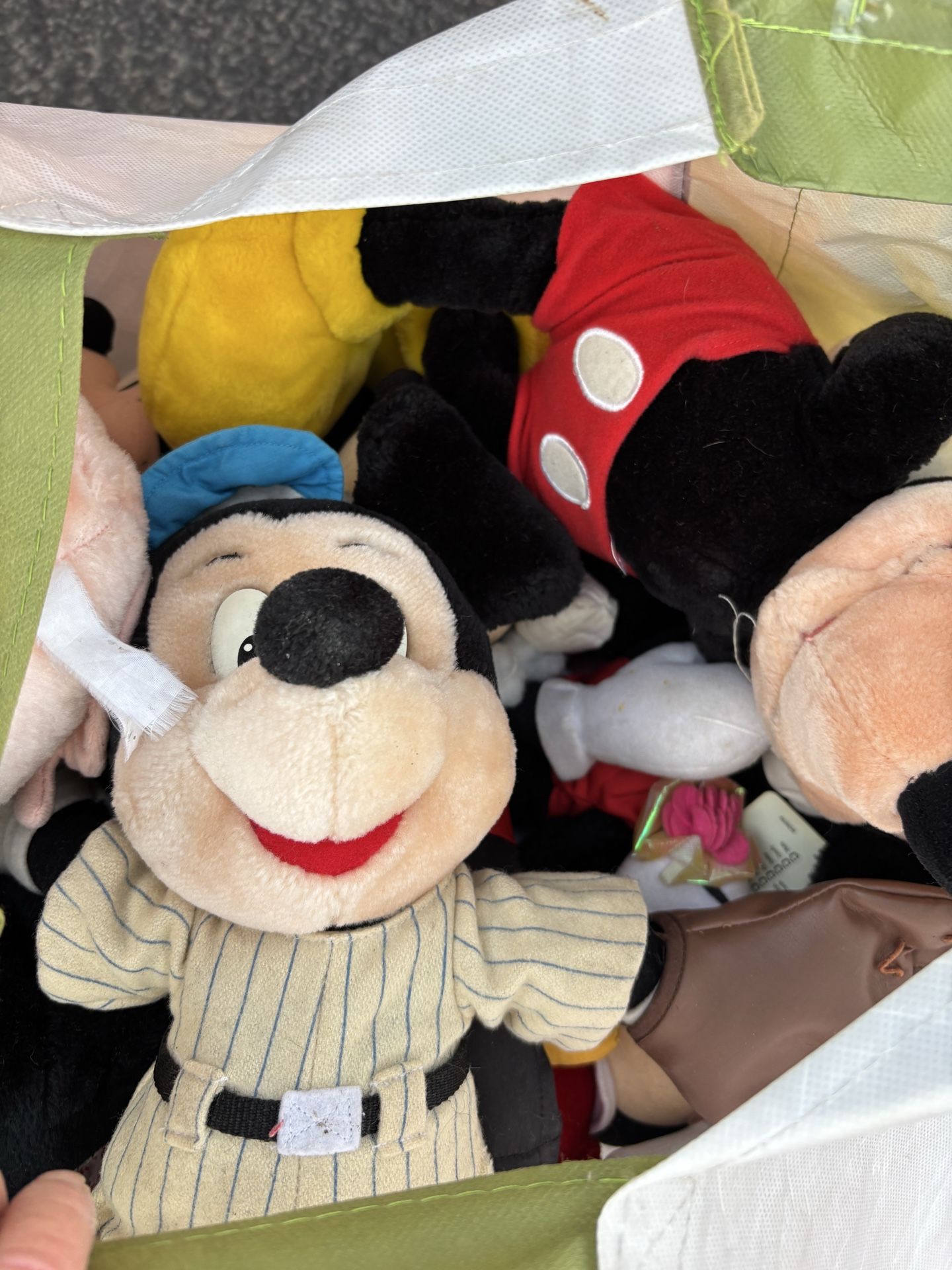 Bag of Disney stuffed animals