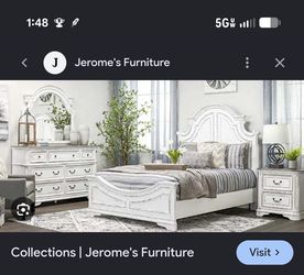 Queen Bed and Dresser with Mirror