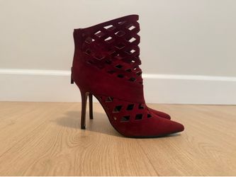 Express Burgundy High Heel Booties Size 6