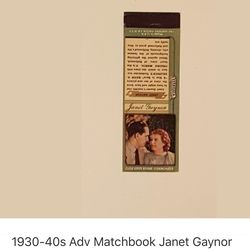 Janet Gaynor / Matchbook from 1930’40’s