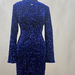  Blue Sequin midi Dress