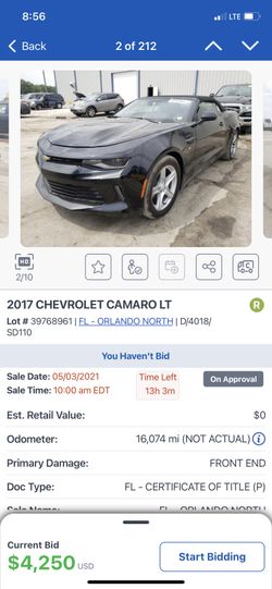 2016 Chevrolet Camero Parts