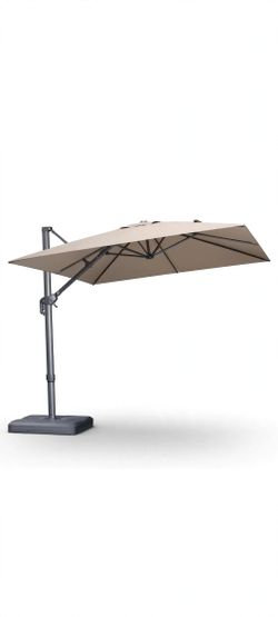 9 FT Outdoor Umbrella with Base Patio Cantilever Aluminum Umbrella with 3 Years Fade Resistance Recy
