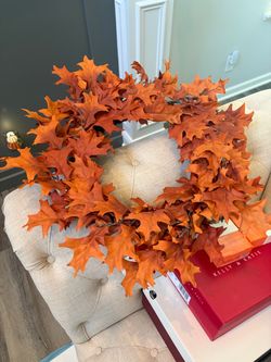 Fall Autumn Leaf Wreaths, plus fall decor mantel garland