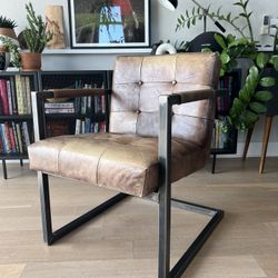 Brown Leather Accent Chair - Restoration Hardware 