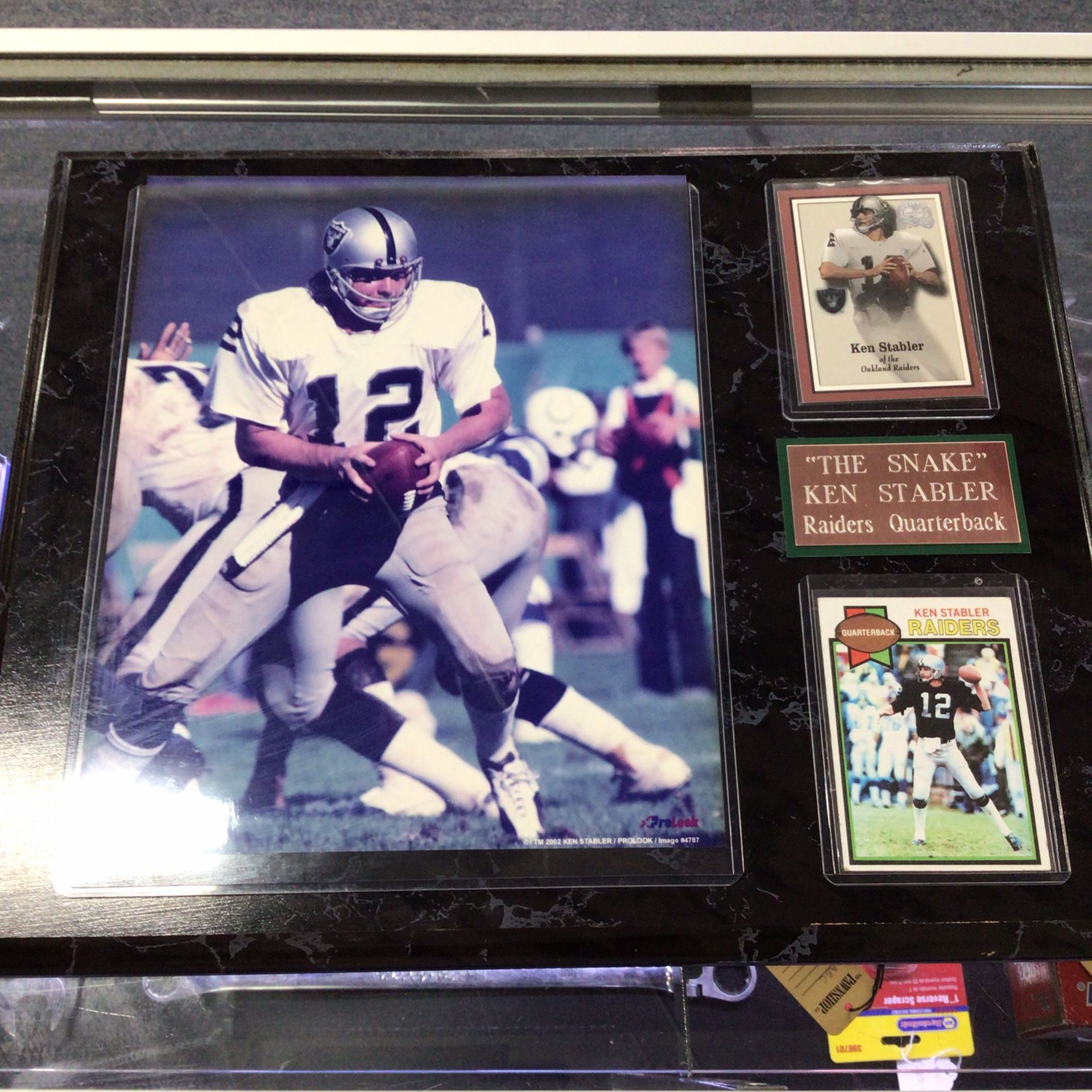 Ken Stabler Raiders Framed Photo Plaque w/Card 💵  💳  💵  Cash and Card Accepted