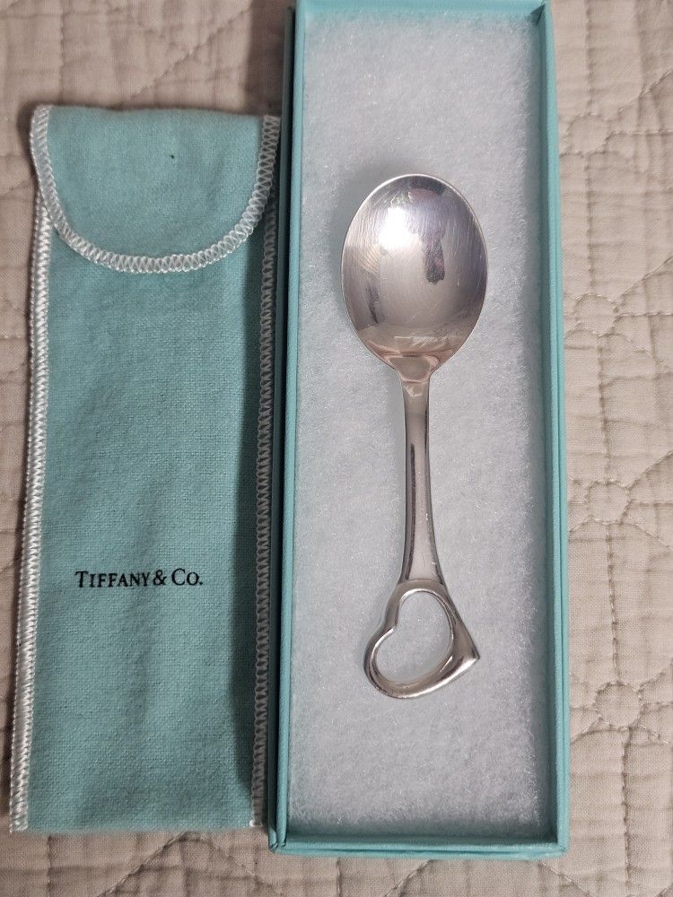Tiffany & Co. Elsa Peretti Open Heart Sterling Silver Child's Spoon