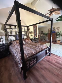 King size 4 poster bed frame ONLY