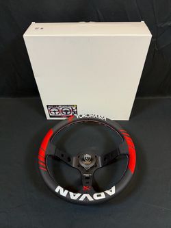 Vertex x Advan x Yokohama V1 (330mm / 13in; Leather) Deep Dish Steering Wheel #37/200