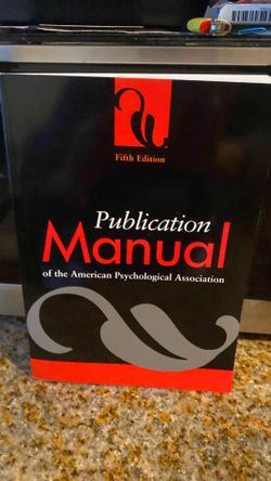 Book: Publication Manual Of the American Psychological Association