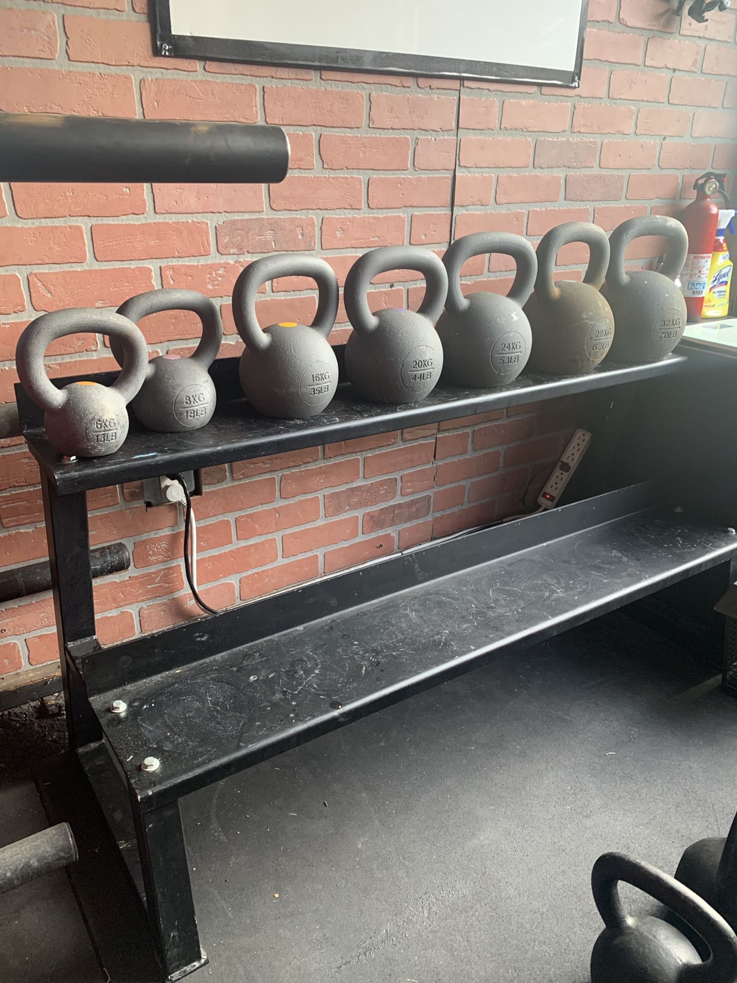 American Barbell Kettlebells with stand