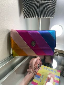 Kurt Geiger London, the Kensington Metallic Rainbow Crossbody Wallet