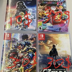 Switch Games (the Skywalker Saga, Mario Kart, Mario Strikers,Zelda Breath Of The Wild 