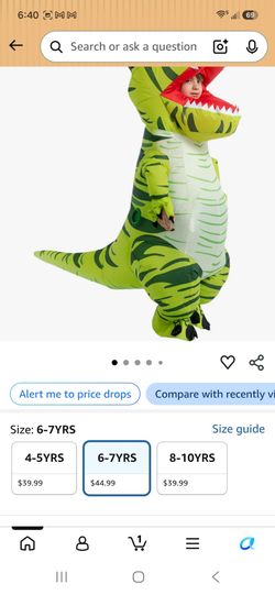 Kids Inflatable T-Rex Dinosaur Costume