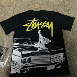 Yellow And Black Stussy T Shirt