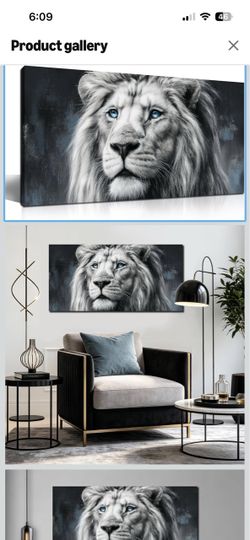 Brand New Lion Canvas Print Picture for Living Room Striking Wildlife Wall Art Bedroom Wall Art,Kid Room Decor,Modern Home Office Wall Decoration,Wrap