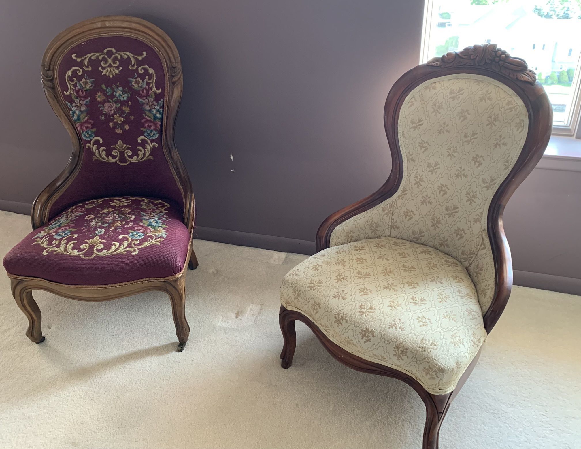 Victorian Parlor Chair - True Antique- Smoke-Free Pet-Free