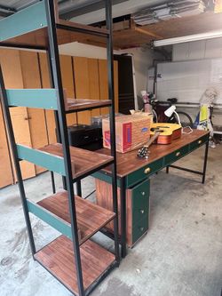 Desk + chiffonier + bookshelf