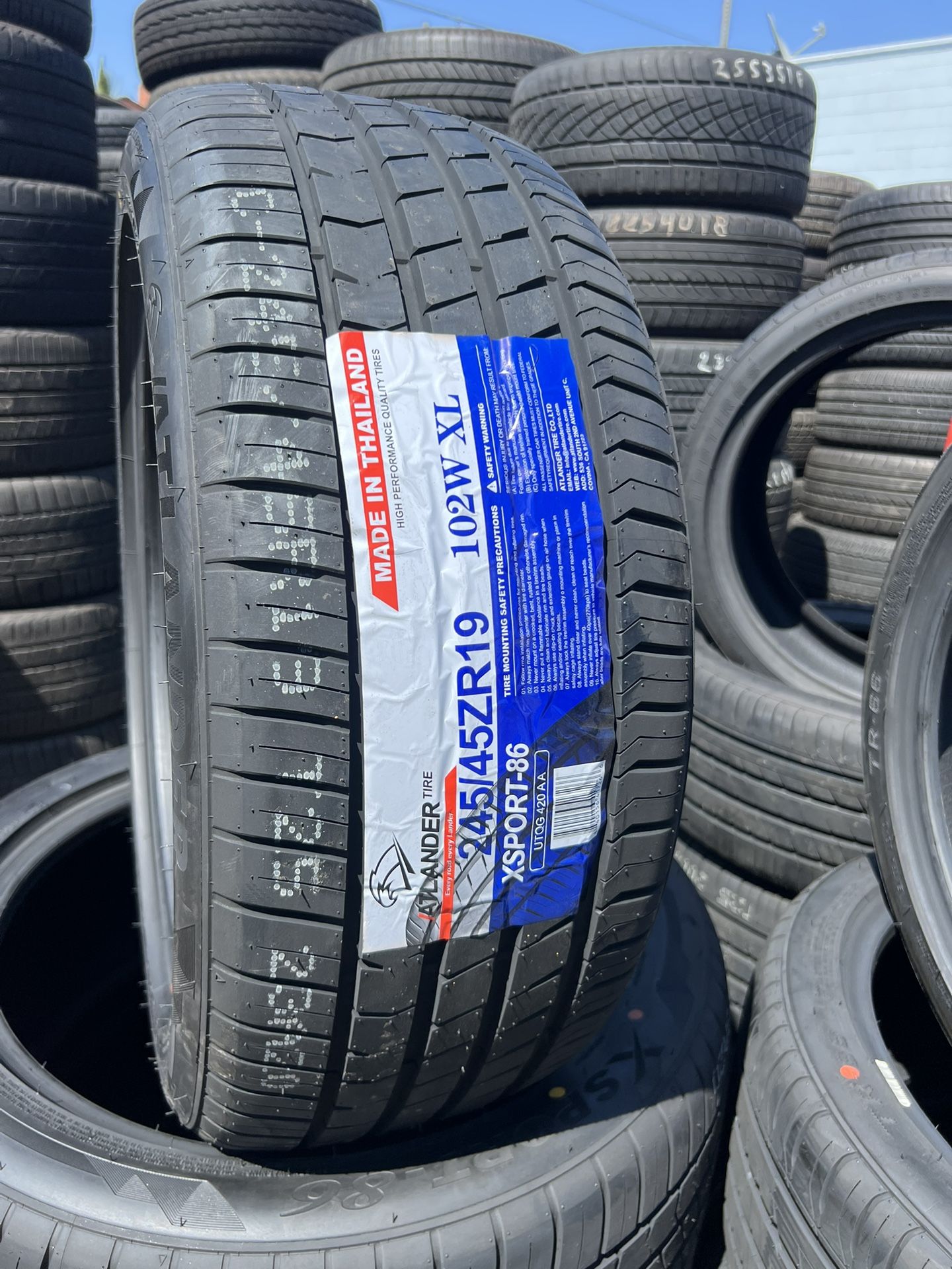 245/45/19 Atlander Tires $100 Cada Llanata Instalada Y Balanceada 