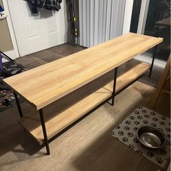 Moving Deal Like New Tan 63”inch Tv 📺 Entertainment Table Great Great Deal Paid 149.99 2 Months Ago Yours For 40