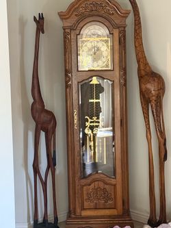 Hand carved wood giraffes
