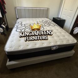 New Queen Bed Frame With Mattress 