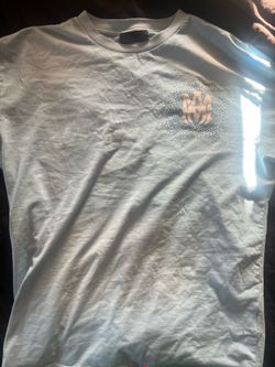 light blue amiri rhinestone shirt