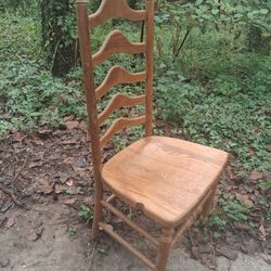 Tall Ladder-Back Wooden Dining Chair