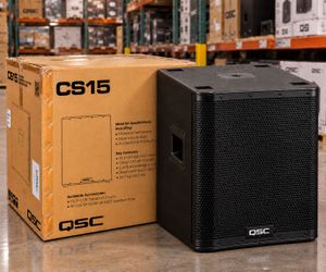 QSC CS15 15" Compact Powered PA Subwoofer 2600W Peak Class D Active Sub Box Bluetooth 5.1 TWS App Control DEEP Cardioid Presets XLR Combo Inputs Mobil