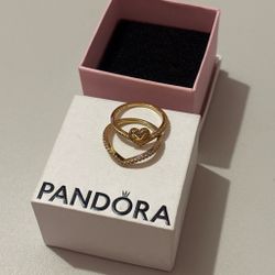 Pandora Wishbone ring set