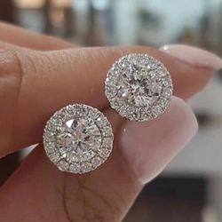 925 stamped sterling zircon earrings