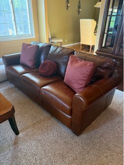 Genuine Leather Sofa – Excellent Condition