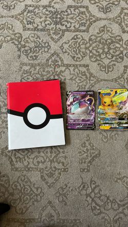 2 Jumbo pokémon cards. a little bent plus pokémon card binder