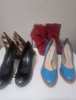 CHINESE LAUNDRY Womens High Heels Size 7 and JUST FAB Red Suede Heels size 7