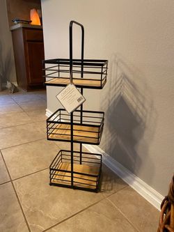 Brand New Iron and Bamboo Shelves/Organizer