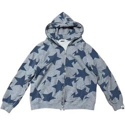Blue And Grey Bape Zip Up Hoodie
