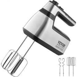 4*Cordless Electric Hand Mixer, 100W, Continuously Variable Electric Handheld Mixer, with Turbo Boost Beaters Dough Hooks Storage Bag, Baking Supplies