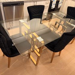 Glass Dining Table Set