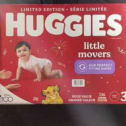 Size 3 Huggies Little Movers Diapers-136ct
