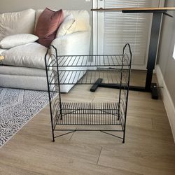 Black Metal Vinyl Storage Rack Shelf