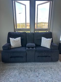 Gray Reclining Couches (set of 2)